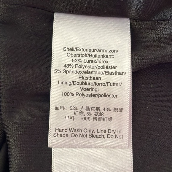 DKNY V-Neck Side Ruched Metallic-Dot Dress sz 6 - Picture 5 of 9